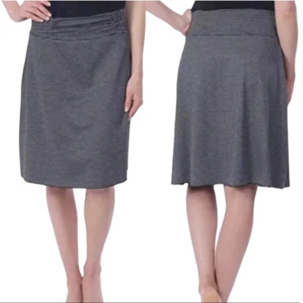 TRANQUILITY Colorado Clothing Gray Black Striped Skirt Large